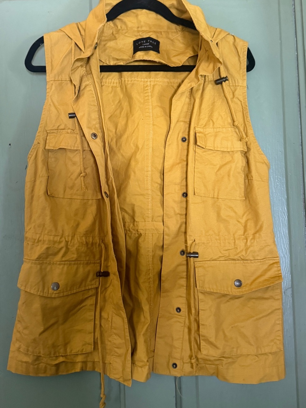 Love Tree Women’s Mustard Hooded Utility Vest